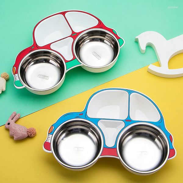 Учебная посуда наборы 1 Set Kids Dableware Оболочная сталь мультфильм Cartoon Chorm Design Design детская чаша без ржавчины без скольжения.