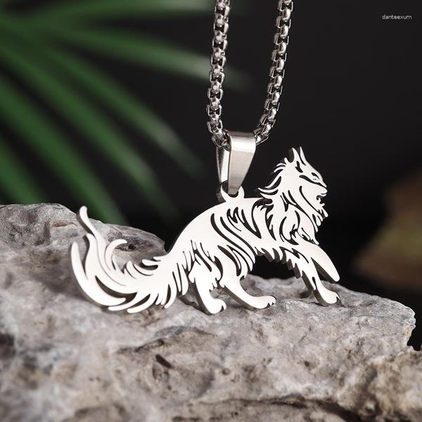 Anhänger Halsketten Punk Wind Wolf Edelstahl Halskette Für Männer Und Frauen Persönlichkeit Einfache Tier Schmuck Geschenk