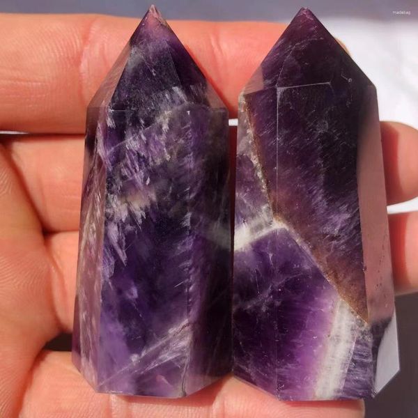 Dekorative Figuren, 1 Stück, natürlicher Traum-Amethyst, handgefertigt, einspitziger Pfosten, Heilung