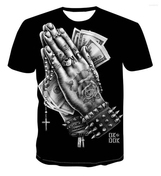 Camisetas masculinas Summer Cool Shirt 3D Print Money For Men Street Tee Clothing Camiseta Man Clothes Fashion