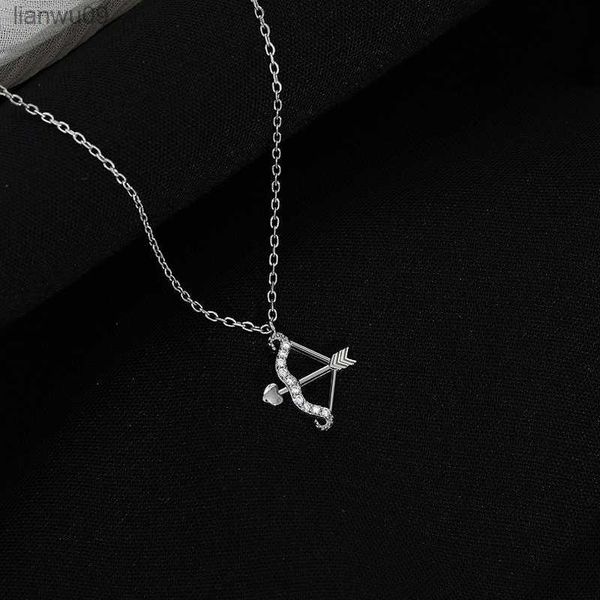 Kofsac Cupid Love Heart Bow and Arrow Penne for Women Senling Silver Silver 925 Ожерелье моды Lady Lady Circon Dired Jewelry L230704