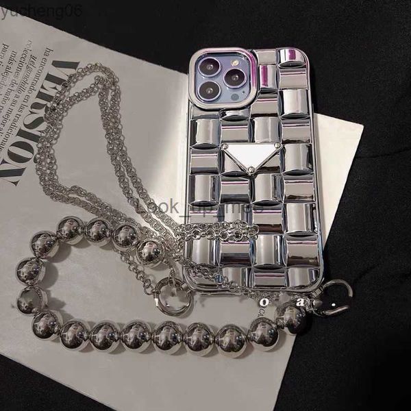 Для чехлов для iPhone Cash с серебряными бусинками Bracelet Chain 12 13promax 11 12pro 11pro XS XR x 7plus 8p крышка Yucheng06 HKD230807