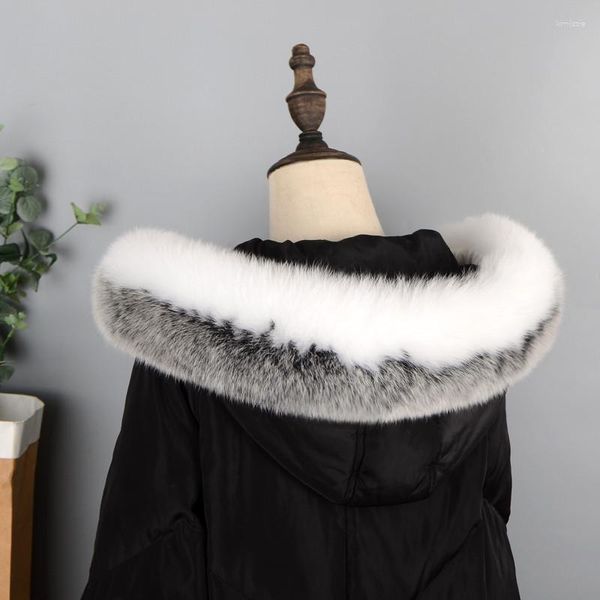 Lenços Cachecol Genuine Natural Real Fur Warm Casaco Chapéu Guarnição Gola Reta Moda Inverno Luxo Tamanho Grande Xaile