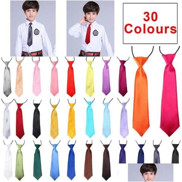 Papillon School Boy Uniform Cravatta 2022 Fashion Neck Tie Alta qualità Bambini Bambini Tinta unita Fasce elastiche Drop Delivery Accessor Dhepf