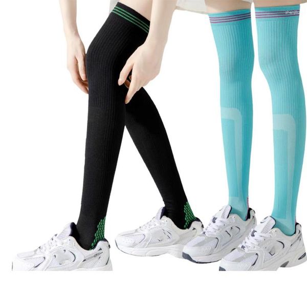 Sportsocken Bonbonfarbene Kompressionsstrümpfe Overknee-Bein Fitness Yoga Jump Hold Frau Laufen