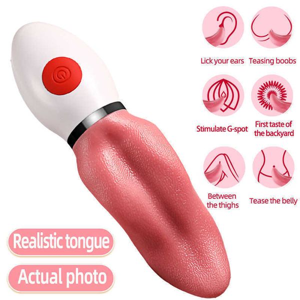 Vibrador de língua longa para mulheres estimulador de clitóris lambendo vagina masturbador g spot massageador adulto