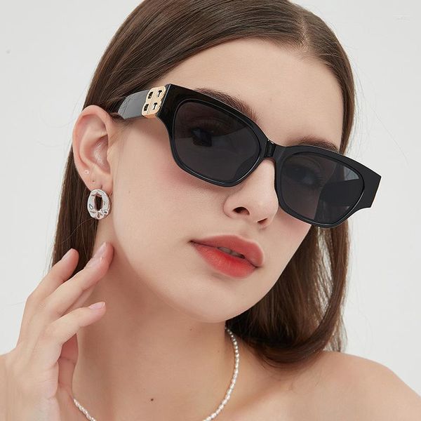 Óculos de sol FC96 Cat Eye Woman Vintage Brand Black Shades Gradient Sun Glasses Feminino Cool Designer Feminino