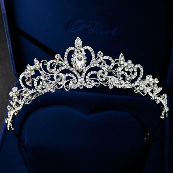 Europa e Estados Unidos coroa de tiara de noiva de alta qualidade Princesa tiara liga vestido de noiva de strass coroa inteiro299r