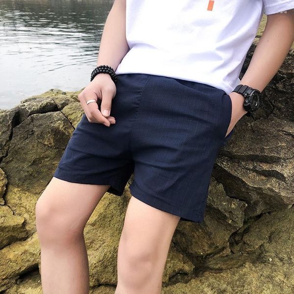 Männer Shorts Leinen Männer Mode Streetwear Einfarbig Leichte Atmen Sommer Kleidung Coole Dünne Kurze Homme