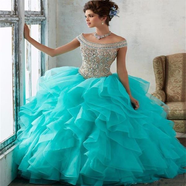 Wunderschönes Ballkleid Quinceanera-Kleider mit Perlenstickerei, Kristall-Bonbon-16-Kleid, Vestidos De 15 Anos, maßgeschneidertes Maskenballkleid3045