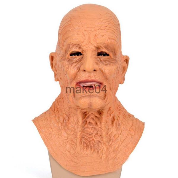 Parti Maskeleri Anime Yaşlı Adam Lateks Maske Başlık Makyaj Cadılar Bayramı Korku Maskeleri Cadılar Bayramı Karnaval Cosplay Props Masque J230807