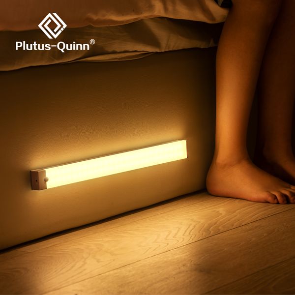 Outra decoração de casa PlutusQuinn LED Night Lights sem fio sensor de movimento luz de parede USB recarregável armário de cozinha lâmpada corredor para quarto 230807