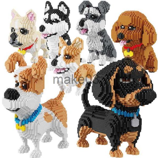 Architettura / fai da te Casa Cartoon Animal Building Blocks Creative Pet Dog and Cat Assembly Toy DIY Educational Puzzle ParentChild Interactive Toy J230807