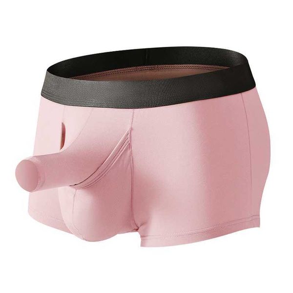 CLEVER-MENMODE Uomo Boxer Intimo Sexy Lungo Pene Pouch Boxer Mutande Uomo hombre Elefante Rigonfiamento Mutandine L230626