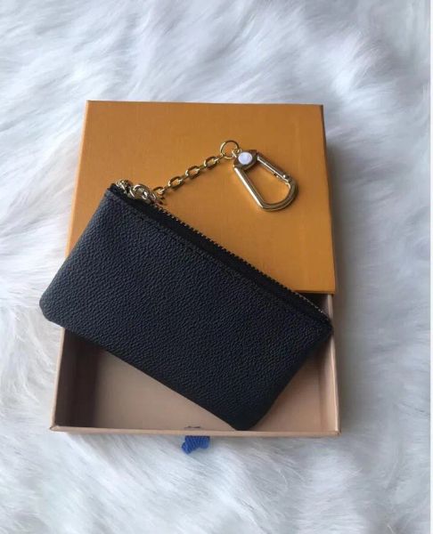 Ключевой мешочек Pochette CLES Designer Fashion Women Mens Mens Key Ring Doster Holder Coin Swork Luxury Mini Wallet Bag Сумка коричневый холст с корпусом