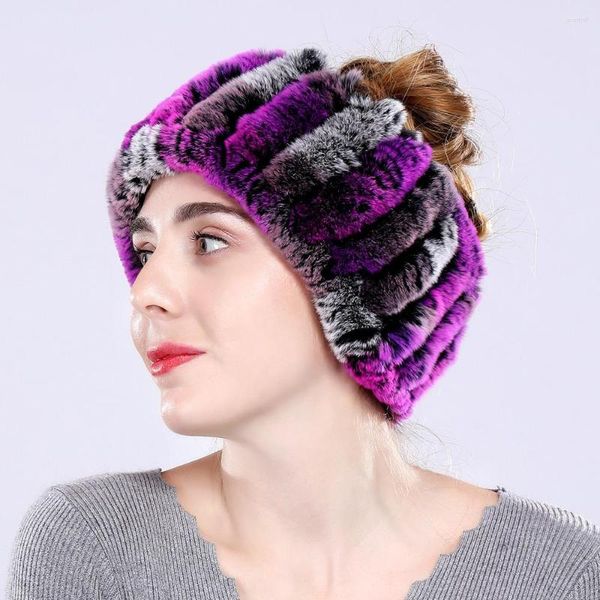 Schals Echtpelz Stretch Schal Frauen Warme Natürliche Rex Stirnbänder Snood Mode Stricken Echter Ring