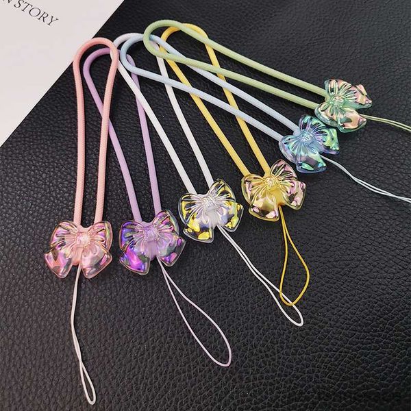 Cell Straps Charms Mobile Lanyard Short Wrist Pendant Creative Bow Pendant Anti-lost Sling Girls Lanyard Strap Key Accessories R230807