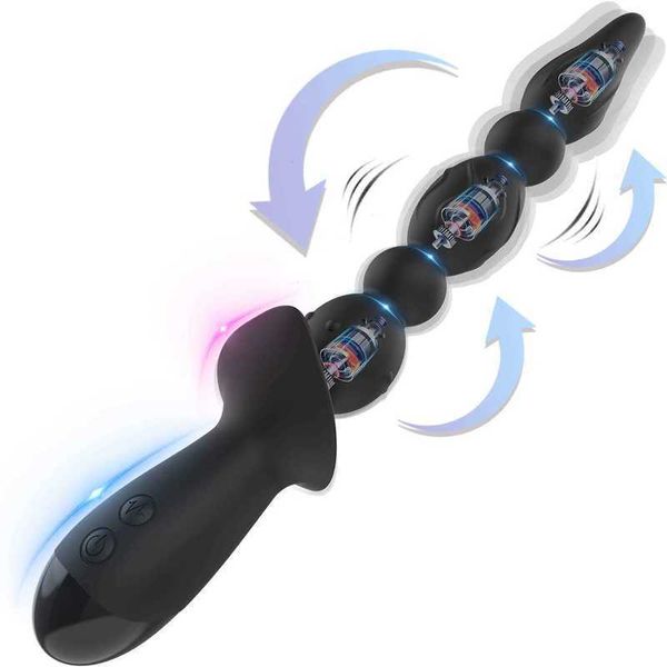 Massaggiatore perline anali maschili Butt Plug vibratore per uomo lungo orgasmo vaginale stimolatore clitoride anello di trazione palla vibrante ano donne