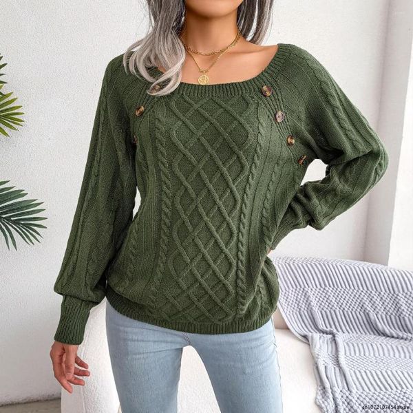 Maglioni da donna 2023 Pullover lavorati a maglia da donna Casual Streetwear Maglieria Maniche lunghe Tricot elastici Autunno Inverno Maglione lavorato a maglia caldo