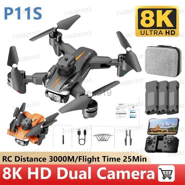 2023 Hot P11S Drone 8K 5G GPS Professionale HD Fotografia aerea Evitamento ostacoli UAV Elicottero a quattro rotori RC Distanza 5000M HKD230807