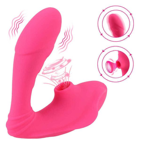 Vibratore per succhiare la vagina 10 velocità per donna Stimolazione del clitoride g Spot Ventosa per capezzoli Doppia vibrazione