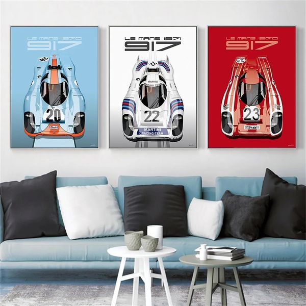 Berühmte Racing Team Auto Leinwand Malerei Modernes Design Hause Schlafzimmer Jungen Zimmer Dekor Malerei Poster Geschenk Für Freund Wo6