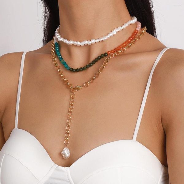 Ketten Mode Perlen Halsband Mehrschichtige Halskette Für Frauen Anhänger Kette Shell Perle Schmuck Zubehör