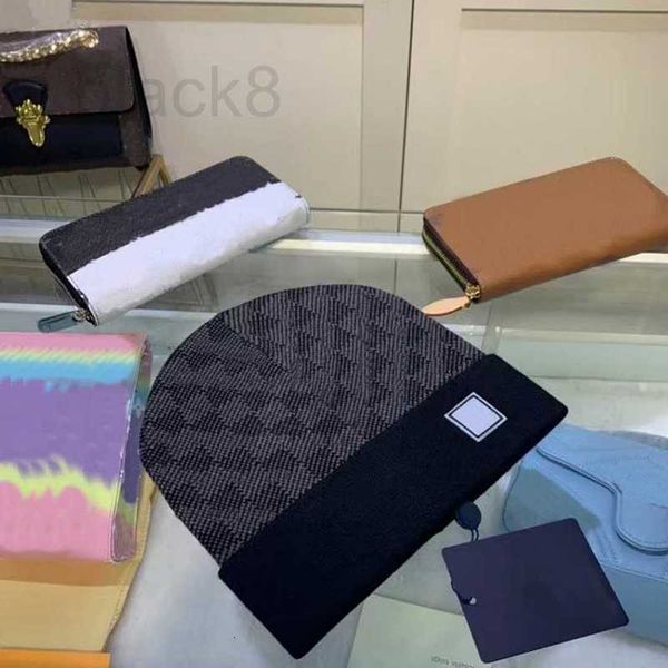 Beanie/Kafatası Kapakları Tasarımcı Moda Şapkaları Erkek Kadın Beanie Sonbahar/Kış Termal Örgü Şapka Marka Bonnet Yüksek Kalite Ekose Kafatası Şapkası Lüks Sıcak Kap Gryt