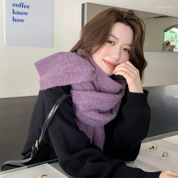 Sciarpe Autunno E Inverno Sciarpa Studenti Moda Spessa Marea Stile Coreano Versatile Elegante Spighe Di Grano Bella Ragazza