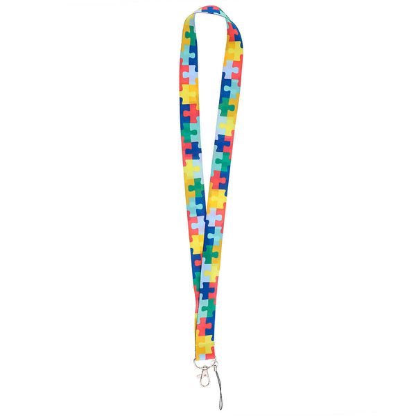 Ciondoli per cinghie per cellule Consapevolezza dell'autismo Puzzle Tracolla per medico Infermiera Cordini per chiave magnetica Palestra Cell Strap Porta badge USB Cordino per lariat