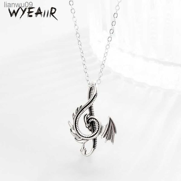 WYEAIIR 925 Sterling Silver Vintage Hiphop Punk Dragon Collana per gioielli di lusso da donna L230704