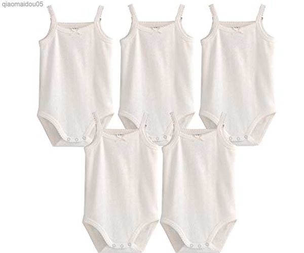 Bebek kızlar 0-12 aylıklar Beyaz kolsuz bodysuits için yeni doğan yaz pamuklu romper bebekler playsuit yeni tek parça onesie l230712