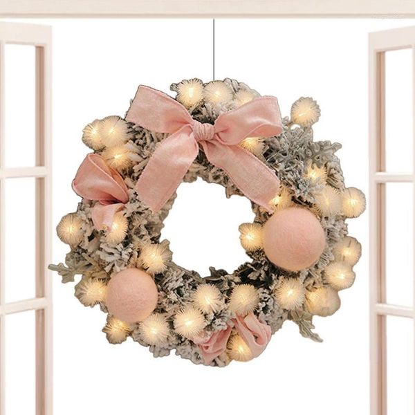 Dekorative Blumen 30 cm Wandbehang Weihnachtskranz Beleuchtung für Weihnachtsfeier Türgirlande Ornament Home Decor Urlaub Zubehör Kostenloses Schiff