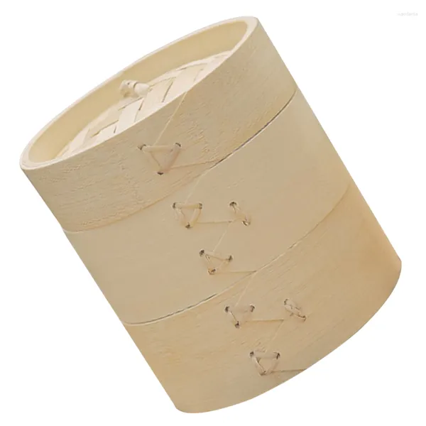 Tassen 1 Satz Bambus-Dampfgarerkorb mit Deckel für die Brötchenherstellung