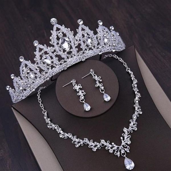 Corona nuziale Copricapo abito da sposa festa banchetto accessori moda designer intarsiato di cristallo bianco brillante strass donne gi246E