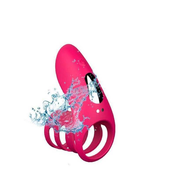 Massager Anello per pene in silicone adulto Anello ritardato Eiaculazione Vibratore a 10 velocità Vibranti Forniture per prostate Massaggio