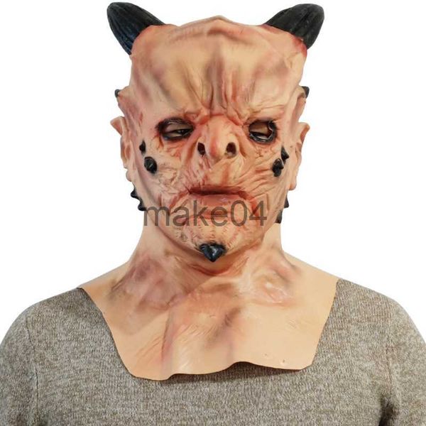 Partymasken Halloween Teufel Masken Gesichtsbedeckung Horror Cosplay Kopfbedeckung Prop Maskerade Performance Kostüm Requisiten Gruselige Hörner Masken 2022 J230807