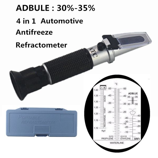 Refraktometer 4 in 1 ATC Refraktometer Frostschutzmittel-Kühlmitteltester Adblue Motorflüssigkeit Propylen-Ethylenglykol-Detektor Auto-Clean-Batterietest 230804