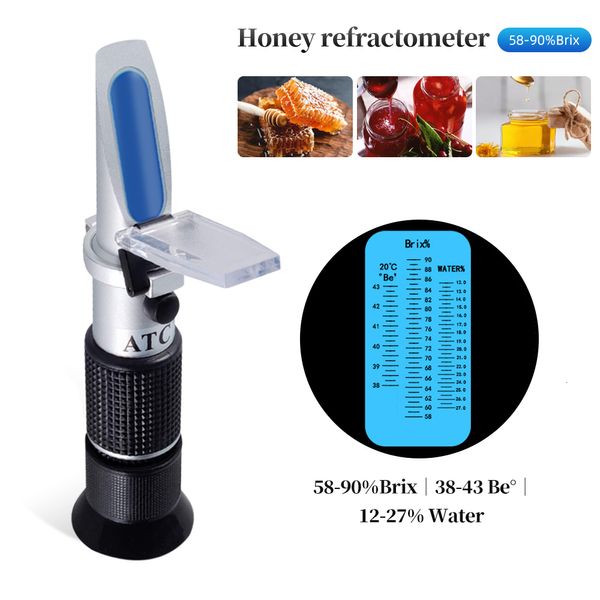 Refraktometer Zucker-Refraktometer 5892 % Honig-Brix-Konzentrationsmessgerät, tragbares Bienenzucht-Refraktometer mit ATC 230804