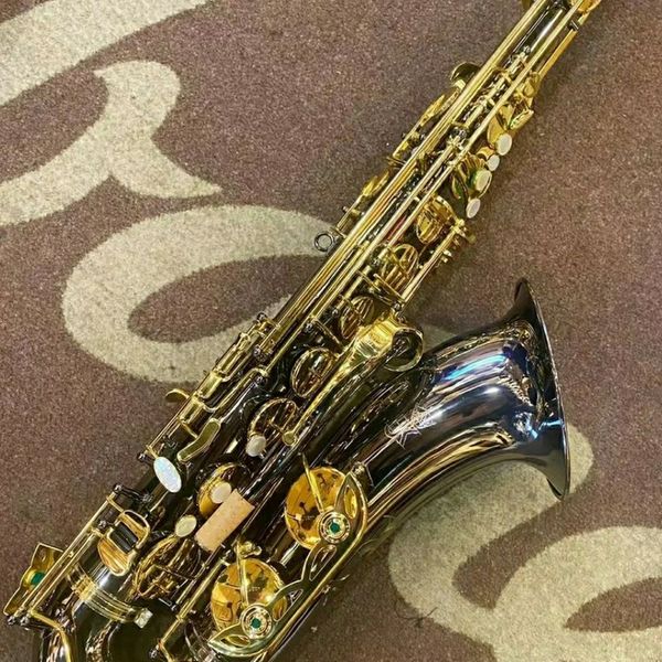 Профессиональный ST130 B-Flat Black Gold Tenor Saxophone One-To-One Graved Pattern Jazz Instrain с аксессуарами