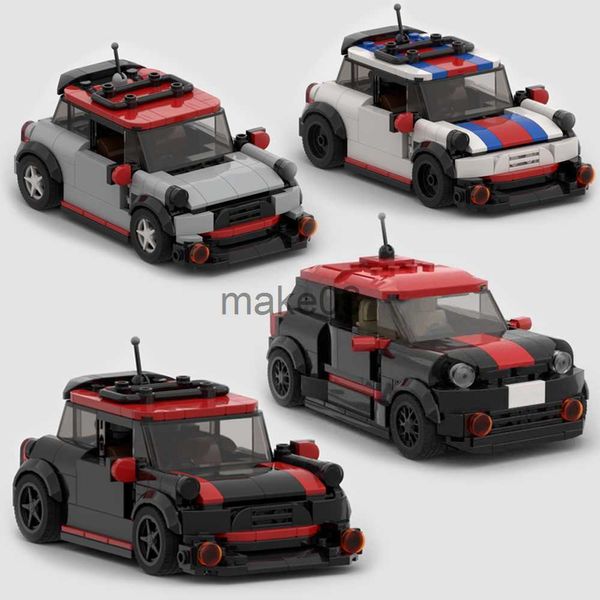 Архитектура/DIY House MOC Mini Cooper JCW Racing Sports Build Blocks Speed ​​Champion Racing Car Blocks Дети образовательные игрушки J230807