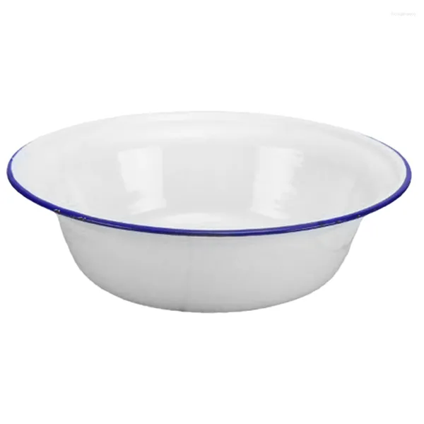 Geschirrsets Teig Bowl Salat Mixing Basin Suppe Dekorativ Vintage Emaille Gemüse Küche Emailware