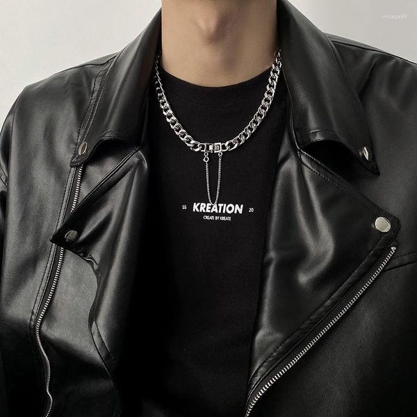 Choker Kubanische Halskette Ins Hip Hop Metal Trend Chunky Chain Schlüsselbein T-shirt Zubehör Männer