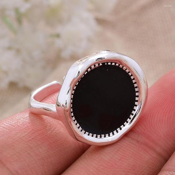 Кластерные кольца прибытие мода черная нерегулярная форма платиновая платиновая атмосфера Unisex Cring Ring Кольцо оригинальное украшение для женщин подарка