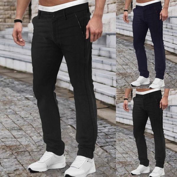 Pantaloni da uomo 2023 Uomo Elastic Summer Fashion Business Dress Pantaloni skinny slim fit Maschile Casual Stretch Vintage Black Work