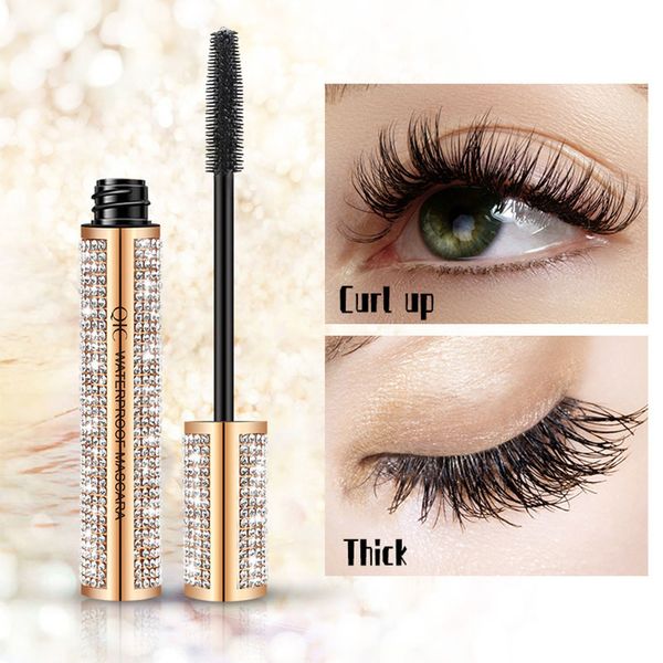 Mascara QIC 4D Mascara in fibra di seta con diamante riccio impermeabile riccio per estensione ciglia liquido nero ciglia spesse strumenti per cosmetici 230807