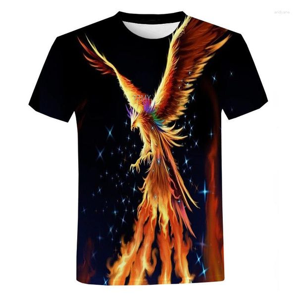 Мужские футболки Summer Phoenix 3D-печать Футболки моды графики мужская одежда с коротким рукавом хип-хоп винтажные топы футболки негабаритные