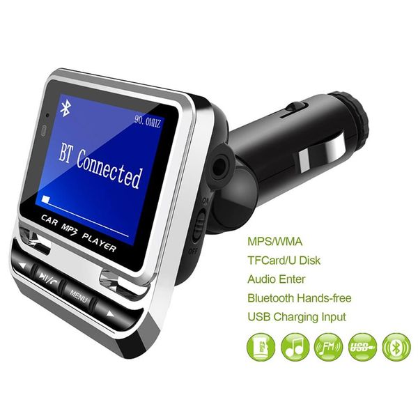 1 4 LCD Carro MP3 Transmissor FM Modulador Bluetooth Mãos Música MP3 Player com Controle Remoto Suporte Cartão TF USB1500