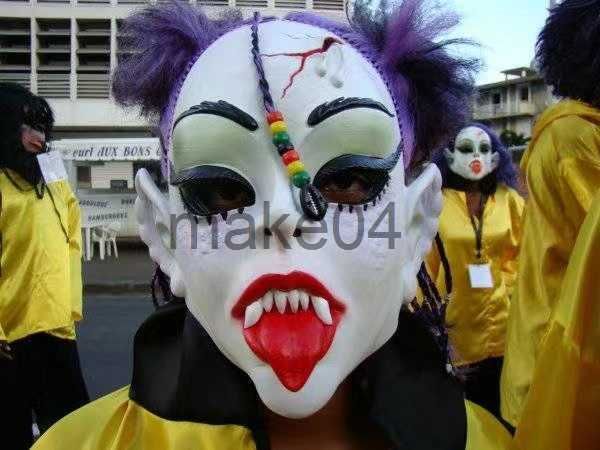 Máscaras de festa Halloween Horror Evil Demon Latex Mask Cosplay Costume Props Scary Funny Jester Masks J230807