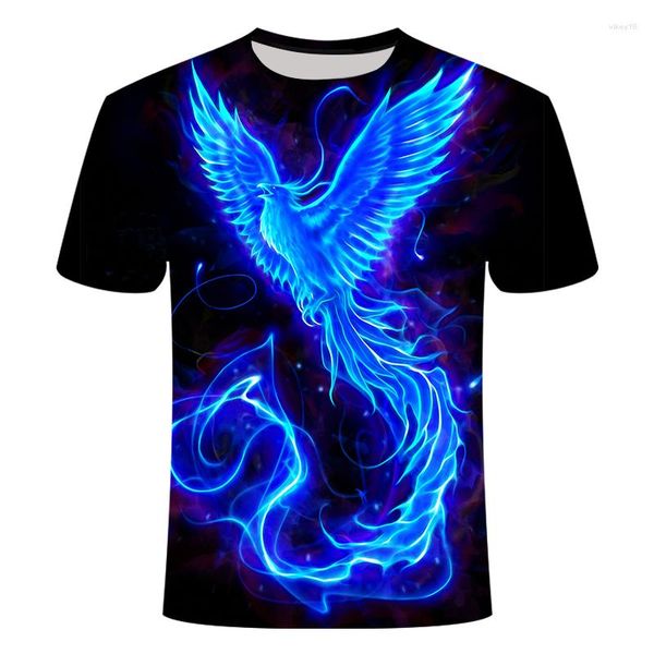 Herren-T-Shirts, Sommer, Smokey Bird-Muster, T-Shirts, modisch, cooler Stil, Grafik-T-Shirt, interessanter 3D-Druck, kurzärmelig, Streetwear-Kleidung